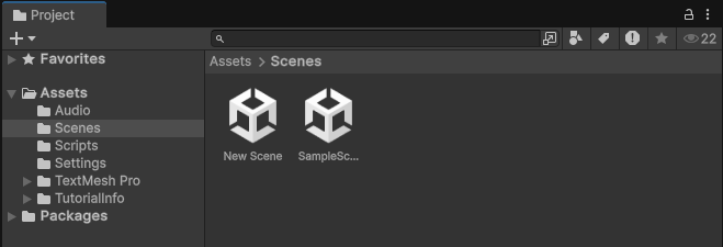 Unity シーンの作成、保存の画像