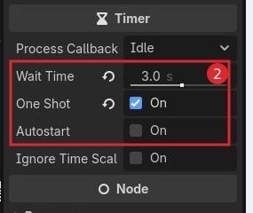 手順2:Wait Timeは3、One Shotはオン、Autostartはオフです。